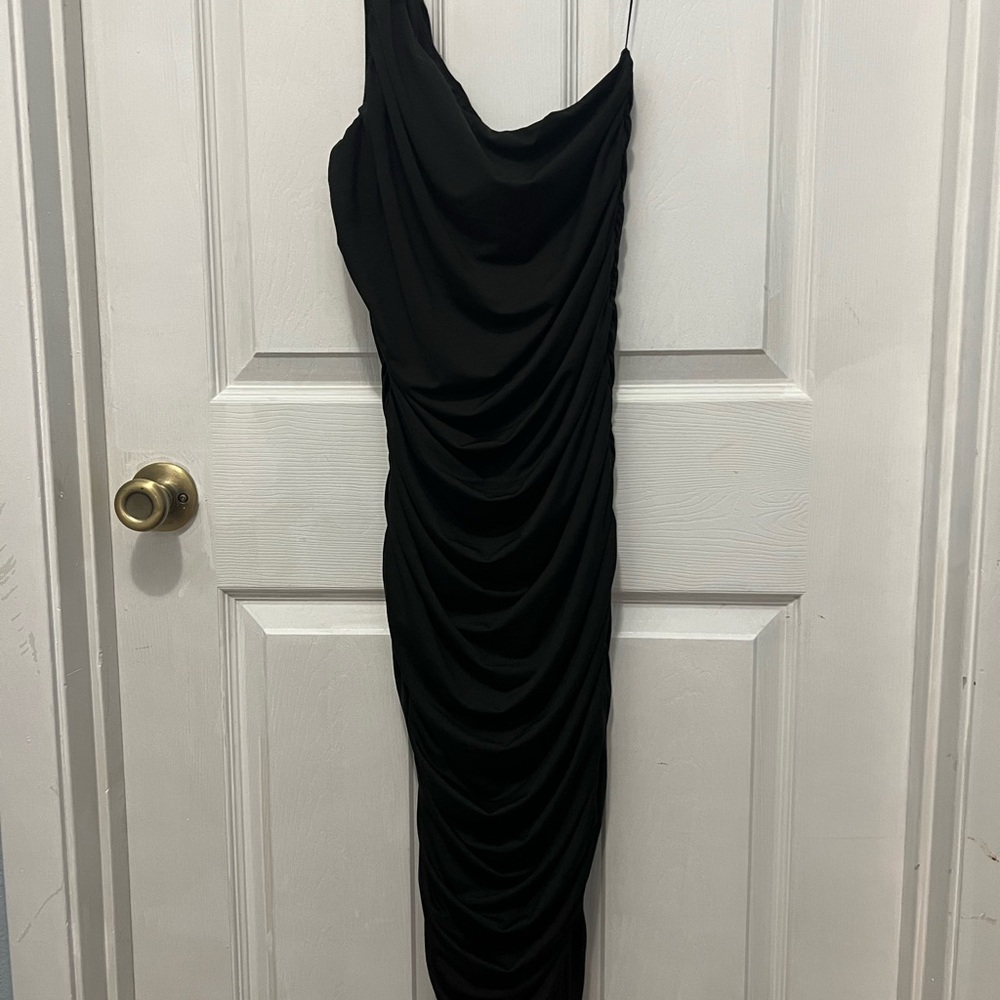 Fashion Nova One Shoulder Black Dress
